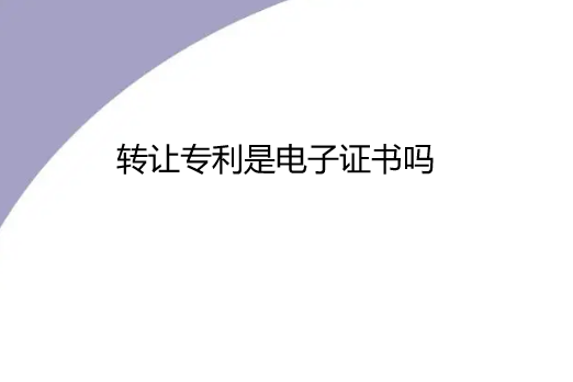 转让专利是电子证书吗