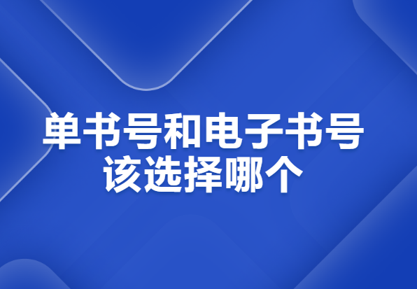 单书号和电子书号该选择哪个