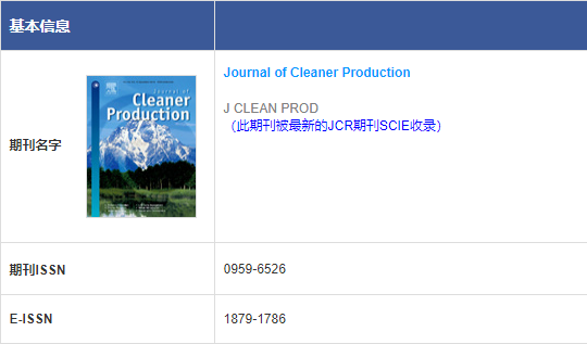 Journal of Cleaner Production是不是sci刊物